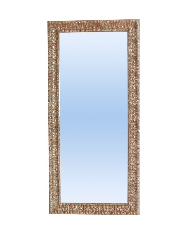 Espejo de pared a medida ref. 2549-37 dorada con fondo marrón ancho 10,5 cm - Imagen 5