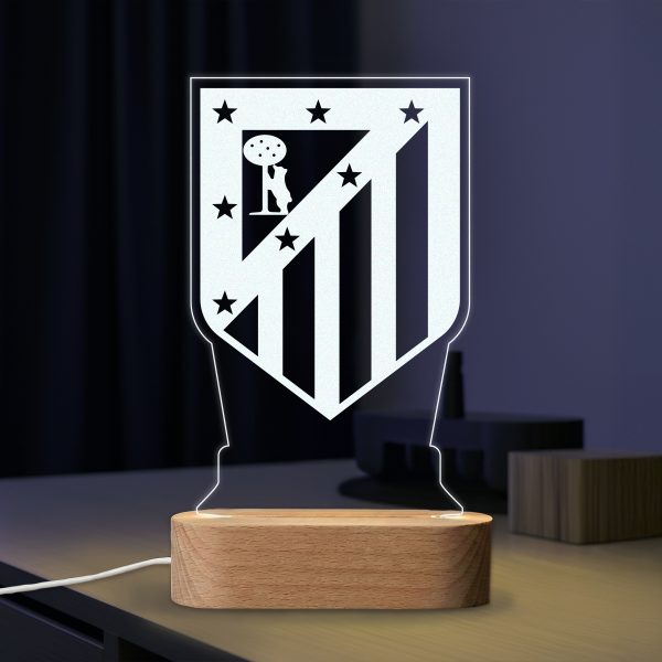 Atlético de Madrid escudo Tradicional - Lámpara personalizada con iluminación LED