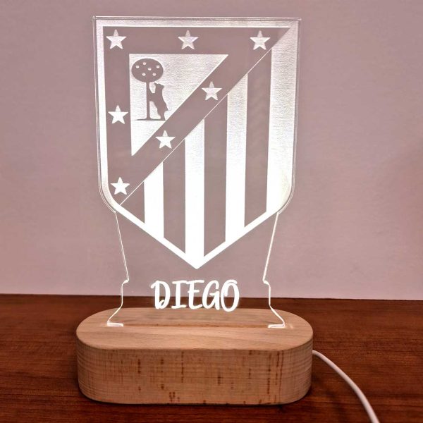 Regalo original lámpara Atlético de Madrid escudo viejo 2
