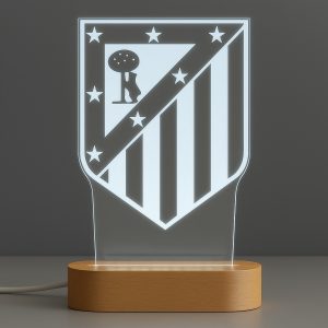 Atlético de Madrid escudo Tradicional o Nuevo - Lámpara personalizada con iluminación LED 3