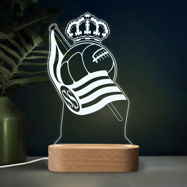 Real Sociedad escudo - Lámpara personalizada con iluminación LED