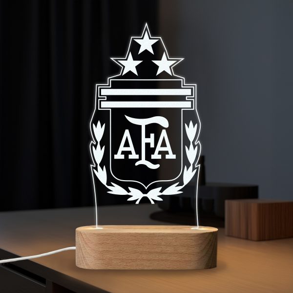 Selección Argentina escudo - Lámpara personalizada con iluminación LED