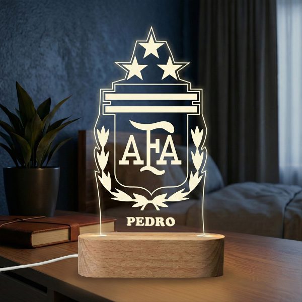 Selección Argentina escudo - Lámpara personalizada con iluminación LED 2