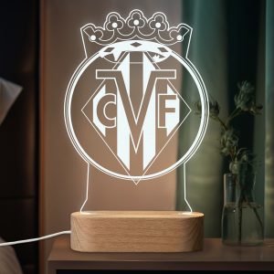 Villarreal CF escudo - Lámpara personalizada con iluminación LED