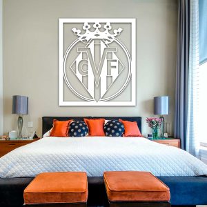 Villareal C.F. escudo - Cuadro decoración blanco