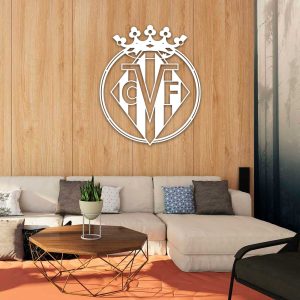 Villareal C.F. escudo - Cuadro decoración blanco