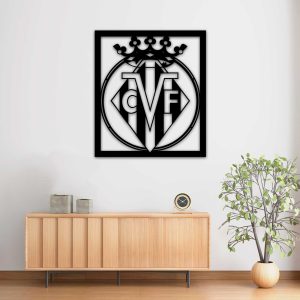 Villareal C.F. escudo - Cuadro decoración metacrilato negro