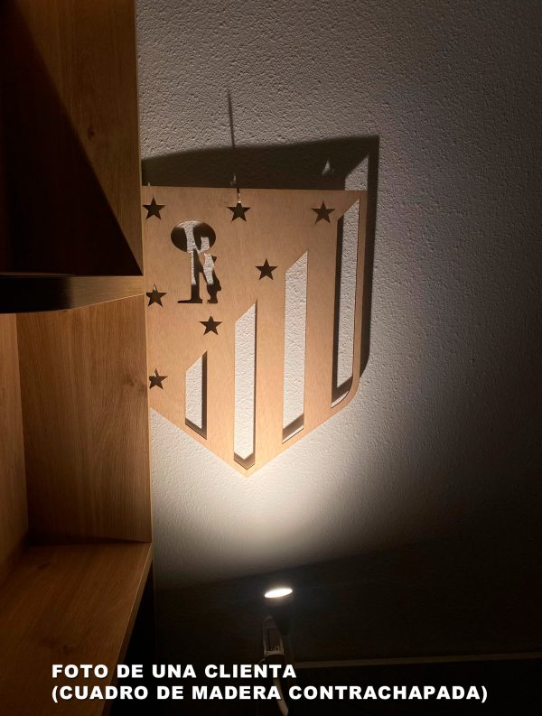 Foto de clienta - contrachapado, escudo Atletico de Madrid