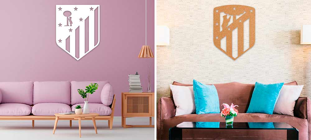 Cuadro decoración Atlético de Madrid escudo Tradicional o Nuevo - El cuadro de decoración con el escudo del Atlético de Madrid, ya sea el tradicional o el nuevo, puede mejorar cualquier habitación o espacio de un auténtico colchonero.