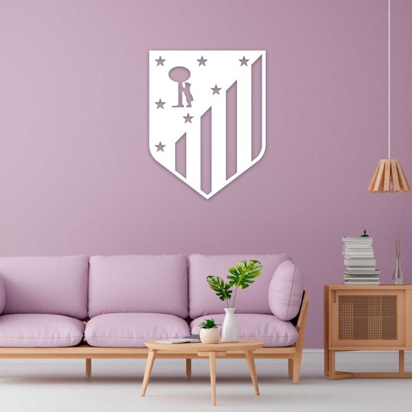Atlético de Madrid escudo viejo o nuevo - Cuadro decoración blanco viejo