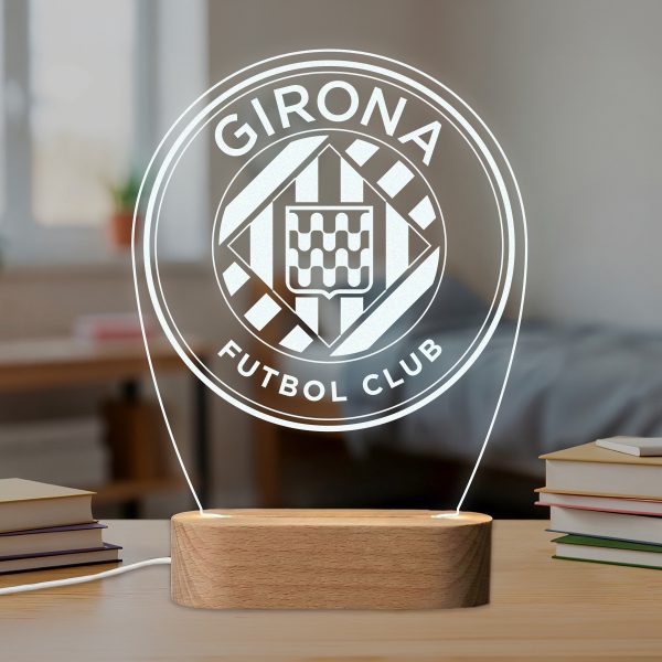 Girona FC escudo - lámpara personalizada con iluminación LED