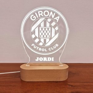 Girona Fútbol Club escudo - lámpara personalizada con iluminación LED