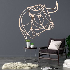 Toro Cabeza chapado sin marco