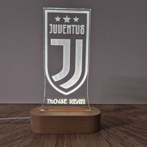 Juventus de Turín escudo - lámpara personalizada con iluminación LED