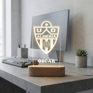 Unión Deportiva Almería escudo - lámpara personalizada con iluminación LED 3