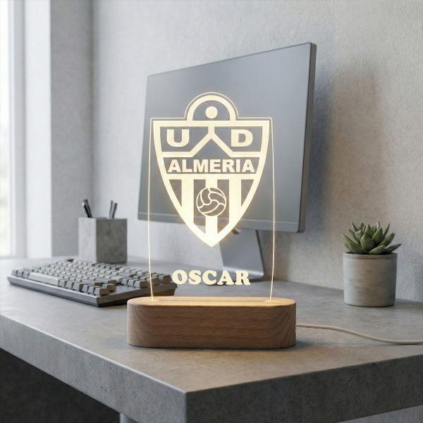 Unión Deportiva Almería escudo - lámpara personalizada con iluminación LED 3