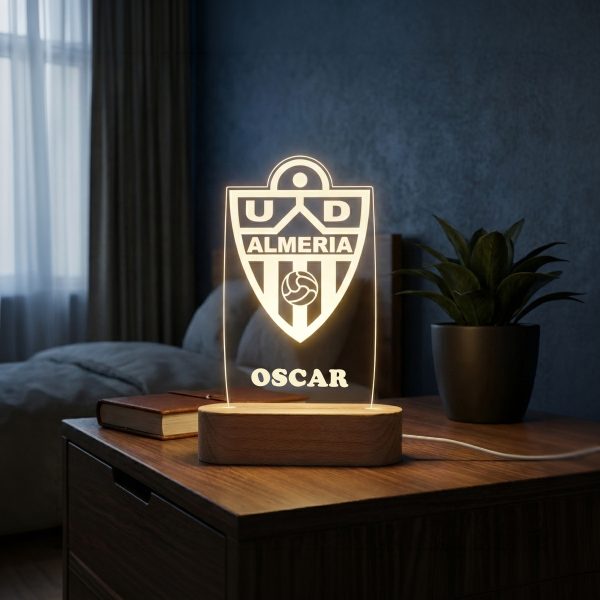 Unión Deportiva Almería escudo - lámpara personalizada con iluminación LED 2