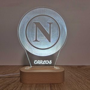 Società Sportiva Calcio Napoli escudo - lámpara personalizada con iluminación LED
