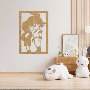 Goku y Chichi beso - Cuadro decoración mdf con marco