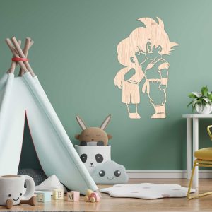 Goku y Chichi beso - Cuadro decoración chapado sin marco
