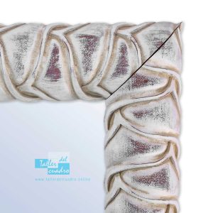 Espejo de pared a medida ref. 2615-29 blanco roces ancho 8 cm