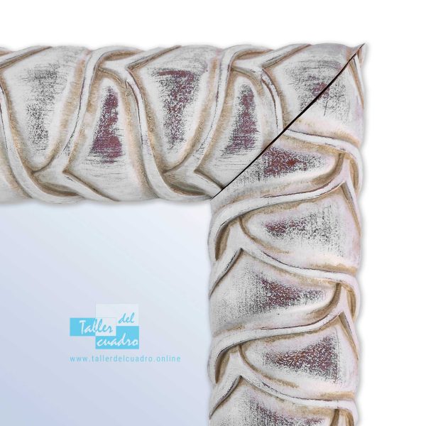 Espejo de pared a medida ref. 2615-29 blanco roces ancho 8 cm