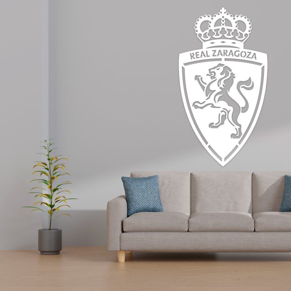 Real Zaragoza f.c. escudo - Cuadro decoración blanco