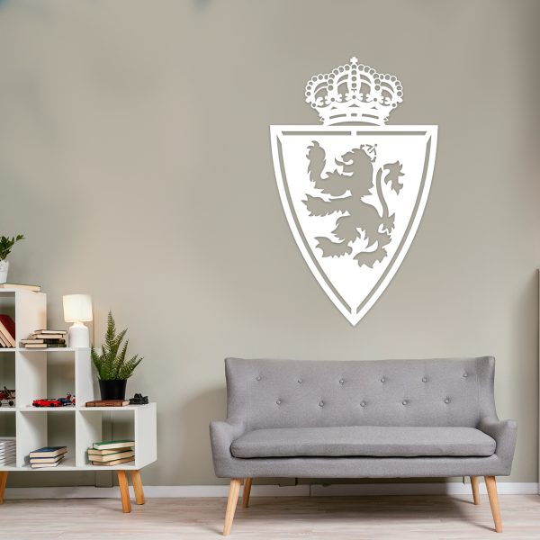 Real Zaragoza F.C. escudo - Cuadro decoración, VIEJO, blanco