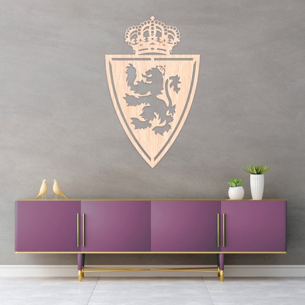 Real Zaragoza F.C. escudo - Cuadro decoración, VIEJO, chapado