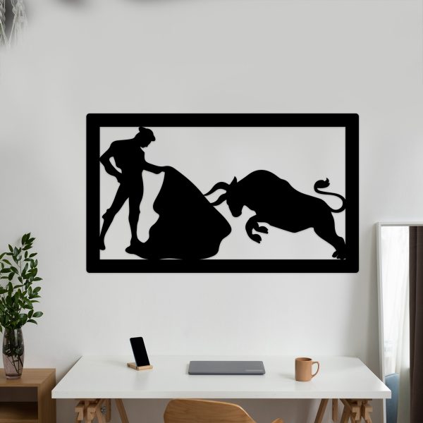 Toro y torero - Cuadro decoración negro