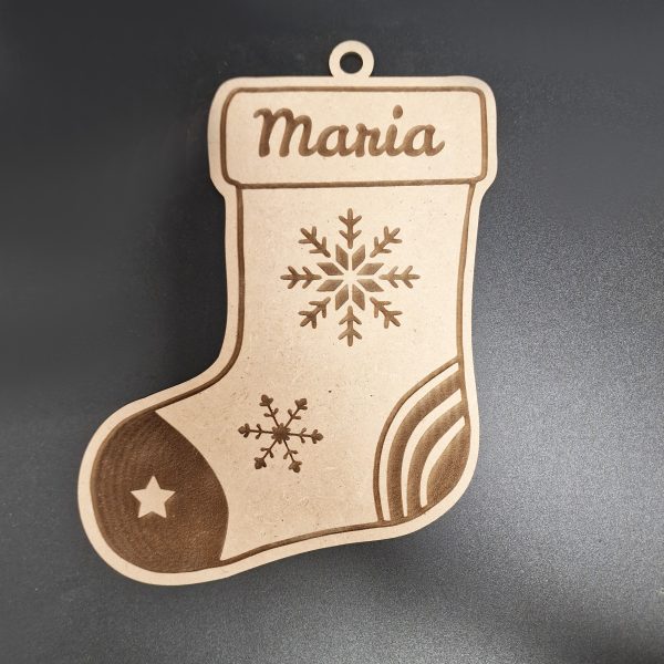 Calcetín de Navidad con nombre personalizado - Adorno navideño