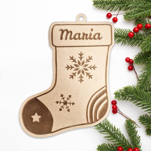 Calcetín de Navidad con nombre personalizado - Adorno navideño - Imagen 3