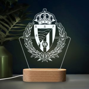 Real Valladolid Club de Fútbol escudo - lámpara personalizada con iluminación LED