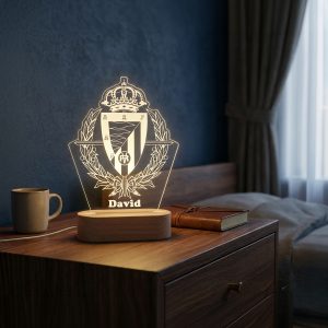 Real Valladolid Club de Fútbol escudo - lámpara personalizada con iluminación LED 3