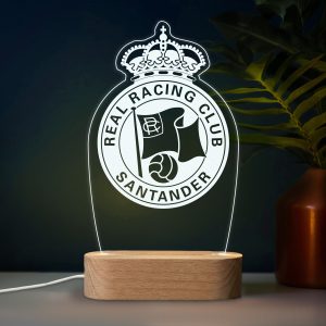 Real Racing Club de Santander escudo - lámpara personalizada con iluminación LED