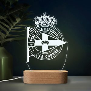 R.C. Deportivo de La Coruña escudo - lámpara personalizada con iluminación LED