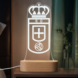 Real Oviedo escudo - lámpara personalizada con iluminación LED