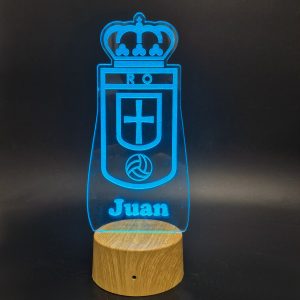 Real Oviedo escudo - lámpara personalizada con iluminación LED - Imagen 4