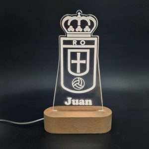 Real Oviedo escudo - lámpara personalizada con iluminación LED
