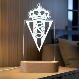 Real Sporting de Gijón escudo - lámpara personalizada con iluminación LED