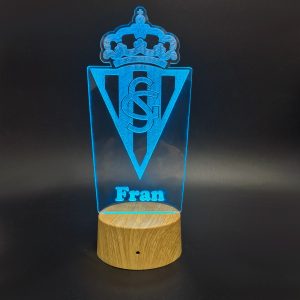 Real Sporting de Gijón escudo - lámpara personalizada con iluminación LED - Imagen 3
