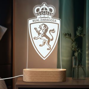 Real Zaragoza escudo - lámpara personalizada con iluminación LED