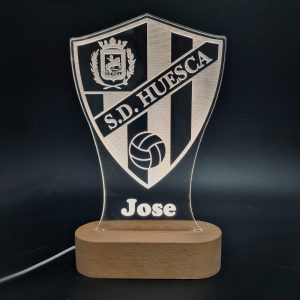 S. D. Huesca escudo - lámpara personalizada con iluminación LED