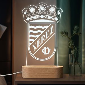 Xerez C. D. escudo - lámpara personalizada con iluminación LED