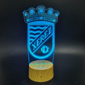 Xerez C. D. escudo - lámpara personalizada con iluminación LED circular