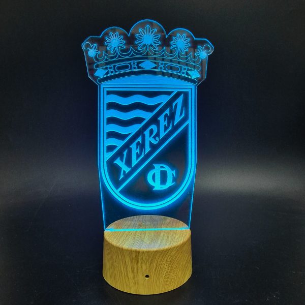 Xerez C. D. escudo - lámpara personalizada con iluminación LED circular