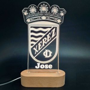 Xerez C. D. escudo - lámpara personalizada con iluminación LED