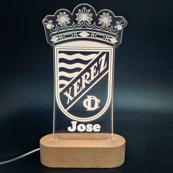 Xerez C. D. escudo - lámpara personalizada con iluminación LED