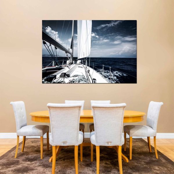 Cuadro Proa de un velero de lujo en el mar por la noche 2