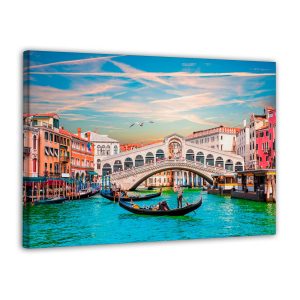 Atardecer Puente de Rialto, Venecia, Italia – Cuadro Lienzo Canvas Premium